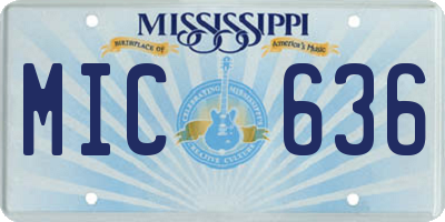 MS license plate MIC636
