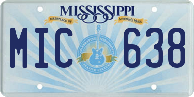 MS license plate MIC638