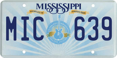 MS license plate MIC639