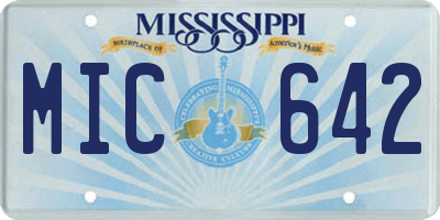 MS license plate MIC642