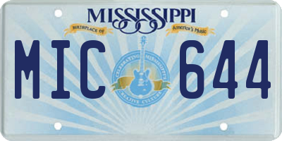 MS license plate MIC644