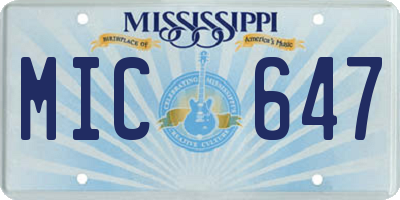 MS license plate MIC647