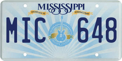 MS license plate MIC648
