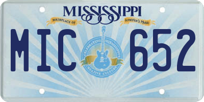 MS license plate MIC652