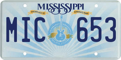 MS license plate MIC653