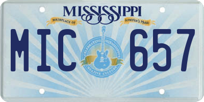 MS license plate MIC657