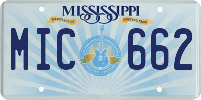 MS license plate MIC662