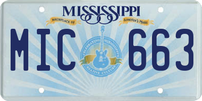 MS license plate MIC663