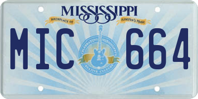 MS license plate MIC664