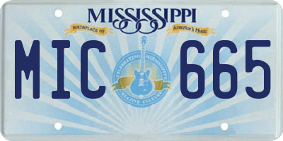 MS license plate MIC665