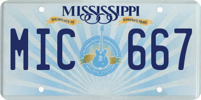 MS license plate MIC667