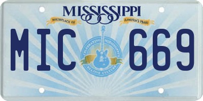 MS license plate MIC669