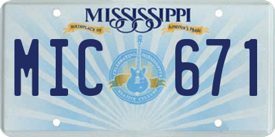 MS license plate MIC671