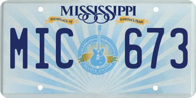 MS license plate MIC673