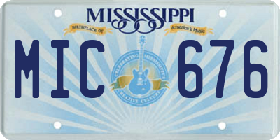 MS license plate MIC676