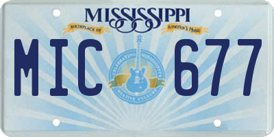MS license plate MIC677