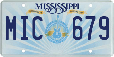 MS license plate MIC679