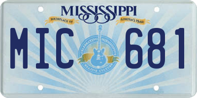 MS license plate MIC681