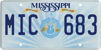 MS license plate MIC683