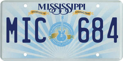 MS license plate MIC684