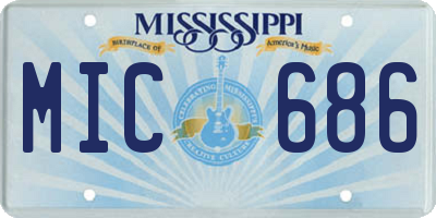 MS license plate MIC686