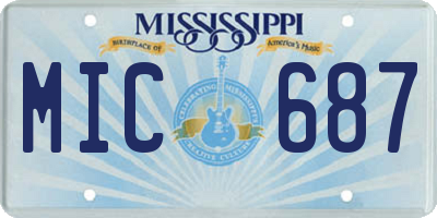 MS license plate MIC687