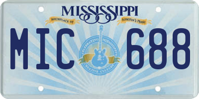 MS license plate MIC688