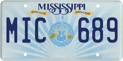 MS license plate MIC689