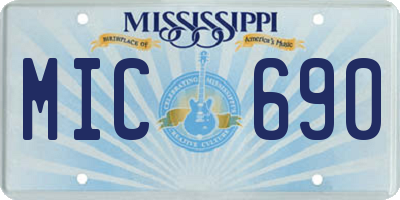 MS license plate MIC690