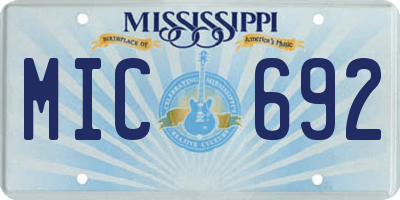 MS license plate MIC692