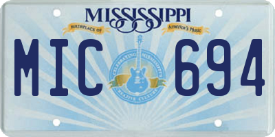 MS license plate MIC694