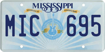 MS license plate MIC695