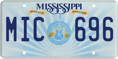 MS license plate MIC696