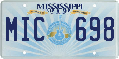 MS license plate MIC698