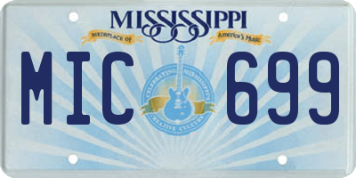 MS license plate MIC699