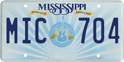 MS license plate MIC704