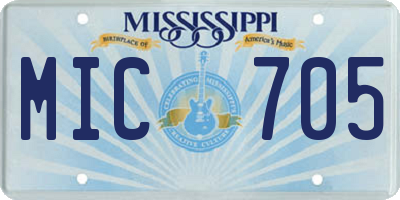 MS license plate MIC705