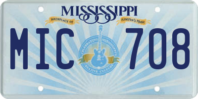 MS license plate MIC708
