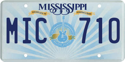 MS license plate MIC710