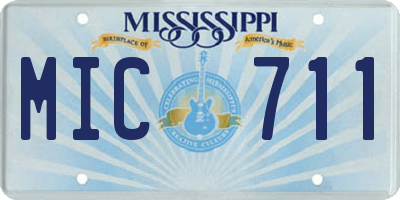 MS license plate MIC711