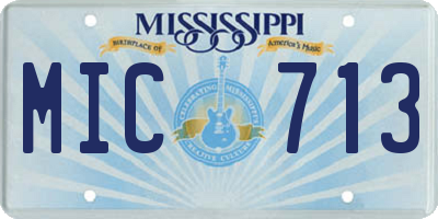 MS license plate MIC713