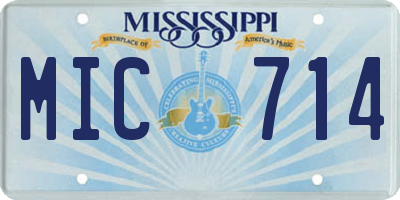 MS license plate MIC714