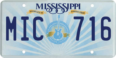 MS license plate MIC716