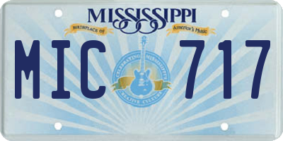 MS license plate MIC717