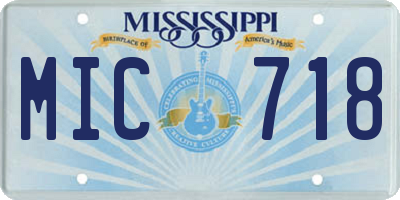 MS license plate MIC718