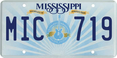 MS license plate MIC719