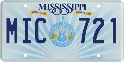 MS license plate MIC721