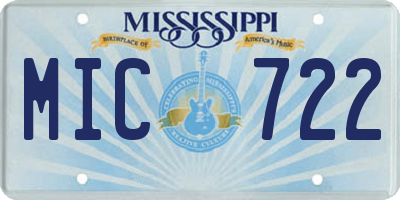 MS license plate MIC722