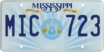 MS license plate MIC723