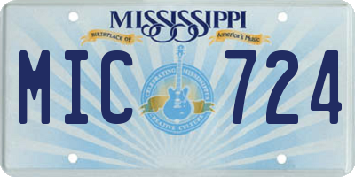 MS license plate MIC724